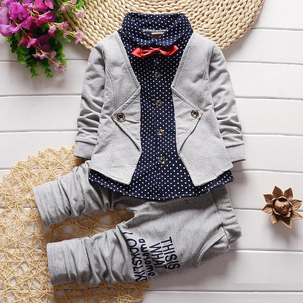 Fashion 2PC Children's Sets Boys Long Sleeves Outfits Clothing Kids Casual Cotton Tracksuits Clothes Hoodie + Trousers