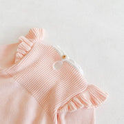 Cute Winter Infant Baby Girls Bowknot Rompers Clothing Kids Girl Long Sleeve Knit Rompers Clothes