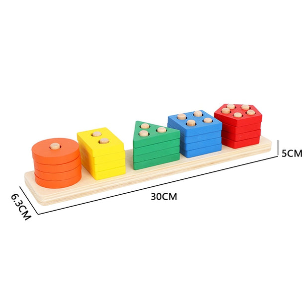 Rompecabezas de madera para niños, juguetes Montessori, dibujos animados gráficos coloridos, juguete de aprendizaje de iluminación temprana, rompecabezas con forma de Animal