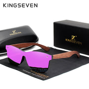 KINGSEVEN Gafas de sol de madera natural Hombres Polarizados Moda Madera original