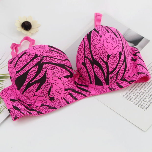 Sexy Sequined Decorative Lingerie Seamless Push Up Bras Set Adjusted Wire Free