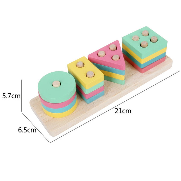 Wooden Puzzles Kids Montessori Toys Graphic Cartoon Colorful Early Enlightenment Learning Toy Animal Shape Puzzle