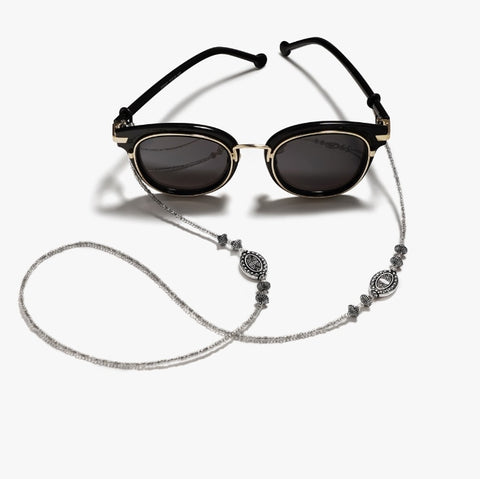 Cadena de gafas de sol para mujer, cadena cilíndrica de cuentas, anticaída, collar de cordón