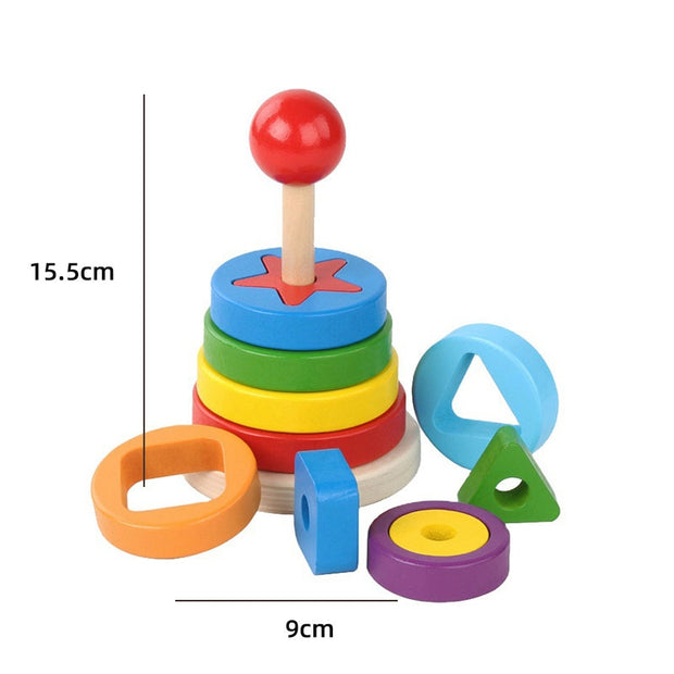 Rompecabezas de madera para niños, juguetes Montessori, dibujos animados gráficos coloridos, juguete de aprendizaje de iluminación temprana, rompecabezas con forma de Animal