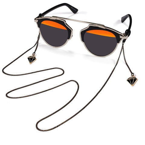 Cadena de gafas de sol para mujer, cadena cilíndrica de cuentas, anticaída, collar de cordón