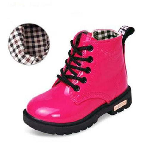 Kids Boots Leather for Boys and Girls Waterproof Toddler Sneakers Boots