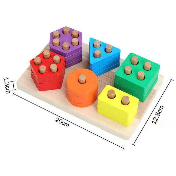 Rompecabezas de madera para niños, juguetes Montessori, dibujos animados gráficos coloridos, juguete de aprendizaje de iluminación temprana, rompecabezas con forma de Animal