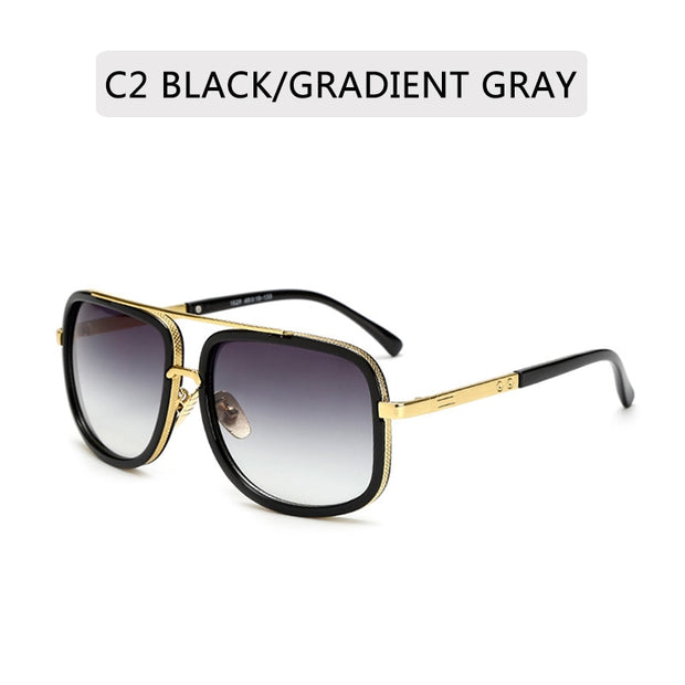 New Fashion Big Frame Sunglasses Men Metal Women High Quality