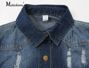 Sexy Fashion Denim Jacket Women Long Sleeve Boyfriend Style Casual Jean Jacket Vintage Button Streetwear Topcoat