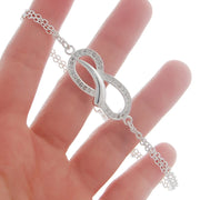 New Bracelet 925 Silver Clear CZ Charm Bracelet for Women Fine Jewelry