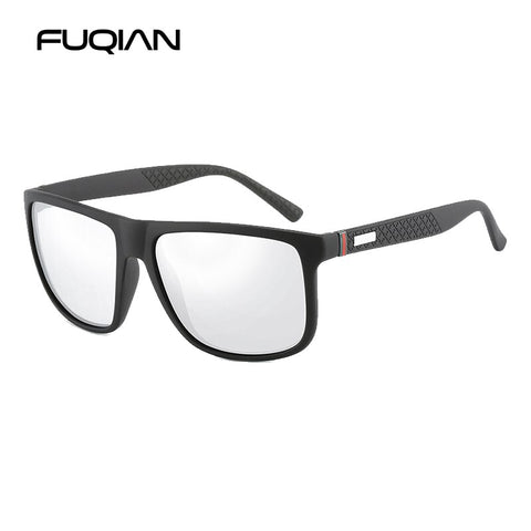 FUQIAN Luxury Sunglasses Men Polarized Fashion Design Square Plastic Sun Glasses Driving Sunglass UV400 Oculos