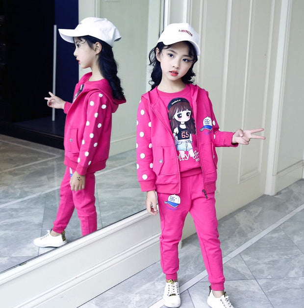 Winter Children Clothing Sets for Girls Floral Baby Clothes Cotton Kids Tracksuit shirt and Pants