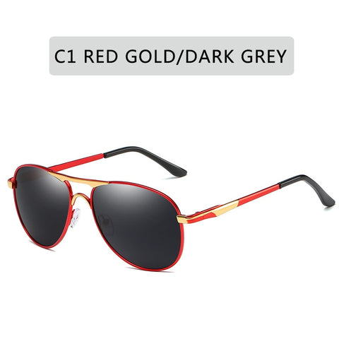 Luxury Brand  Polarized Sunglasses Men Women Gradient Lens Alloy metal frame Round Pilot Driving