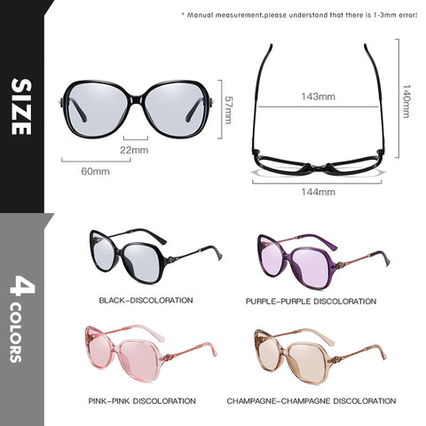 Gafas de sol fotocromáticas para mujer, gafas polarizadas camaleón para conducir, teñidas, antideslumbrantes