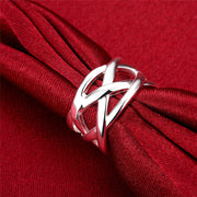 925 Sterling Silver Intertwined Ring For Women Fashion Charm Jewelry