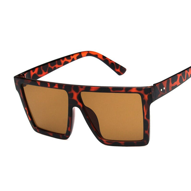 Gafas de sol cuadradas de gran tamaño Vintage de marca de lujo leopardo negro gafas de sol con montura grande gafas de sol femeninas Coulos