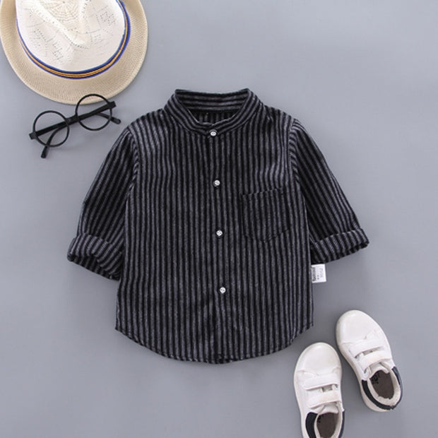 Shirts for Boys Long Sleeve Striped Print Shirts Kids Tops Shirts.