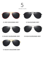 Luxury Brand  Polarized Sunglasses Men Women Gradient Lens Alloy metal frame Round Pilot Driving