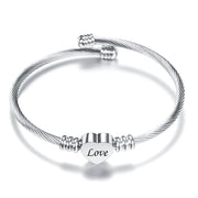 Gift Heart Charm Bracelets New Stainless Steel Cuff Jewelry Bracelet Bangle