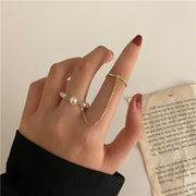 Gold Color Rings Set for Women Girls Punk Geometric Simple Finger Rings Trend Jewelry