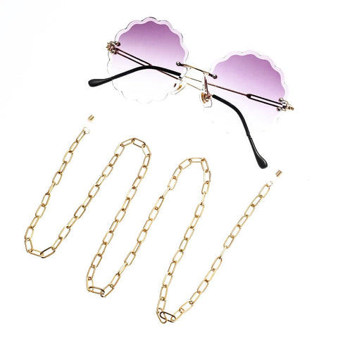 Cadena de gafas de sol para mujer, cadena cilíndrica de cuentas, anticaída, collar de cordón