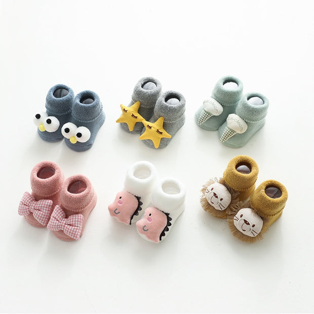 Winter Soft Cotton Baby Girls/Boys Socks Newborn Cartoon Animal Baby Socks Infant Socks Anti Slip Floor Sock Spring