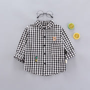 Camisa para niños, ropa, blusas, Tops de algodón a cuadros para niños de 1 a 4 años, camisa de manga larga