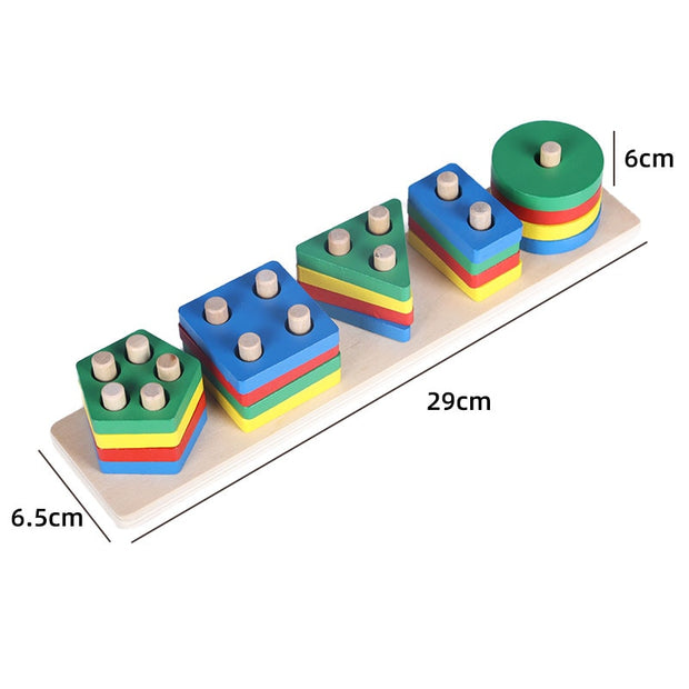 Rompecabezas de madera para niños, juguetes Montessori, dibujos animados gráficos coloridos, juguete de aprendizaje de iluminación temprana, rompecabezas con forma de Animal