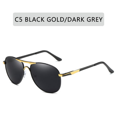 Luxury Brand  Polarized Sunglasses Men Women Gradient Lens Alloy metal frame Round Pilot Driving