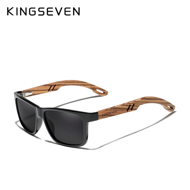 KINGSEVEN Handmade Wooden Eyewear Polarized Mirror Sunglasses Men Women Vintage Design Oculos de sol masculino UV400