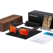 Gafas de sol de madera de bambú Natural GM, gafas polarizadas hechas a mano, lentes con revestimiento de espejo, gafas con caja de regalo