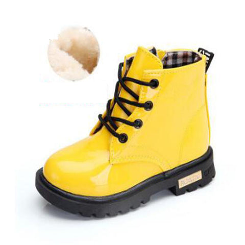 Kids Boots Leather for Boys and Girls Waterproof Toddler Sneakers Boots