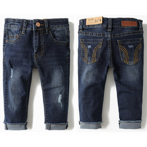 Kids Jeans Pants Baby Denim Trousers Infant Clothing Broken Distress Style