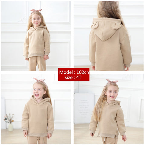 Ropa para bebés, niños y niñas, lindas sudaderas con capucha, sudadera gruesa de lana, ropa para niños.