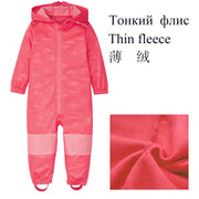 New 2–10-year-old children's outdoor coveralls, windproof and rainproof jumpsuits, soft shell jackets for Kids