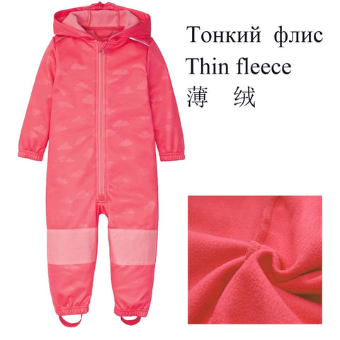 New 2–10-year-old children's outdoor coveralls, windproof and rainproof jumpsuits, soft shell jackets for Kids