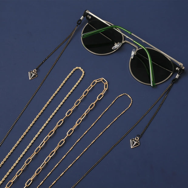 Fashion Woman Sunglasses Chain Cylinder Bead Chain Anti-Falling Glasses Eyeglasses Cord Necklace