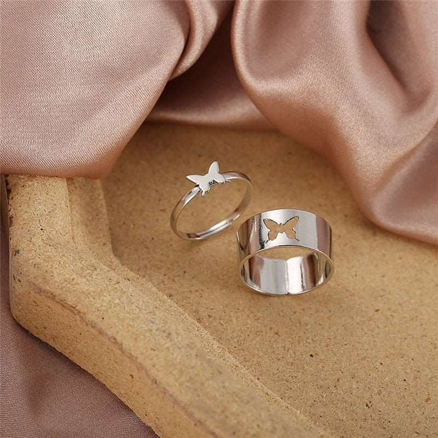 17KM Hiphop Gold Color Chain Rings Set For Women Girls Punk Geometric Simple Finger Rings Trend Jewelry