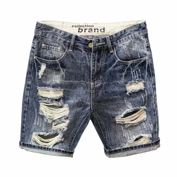 Summer Men's Fashion Straight Loose Denim Shorts Fashion Streetwear Jeans