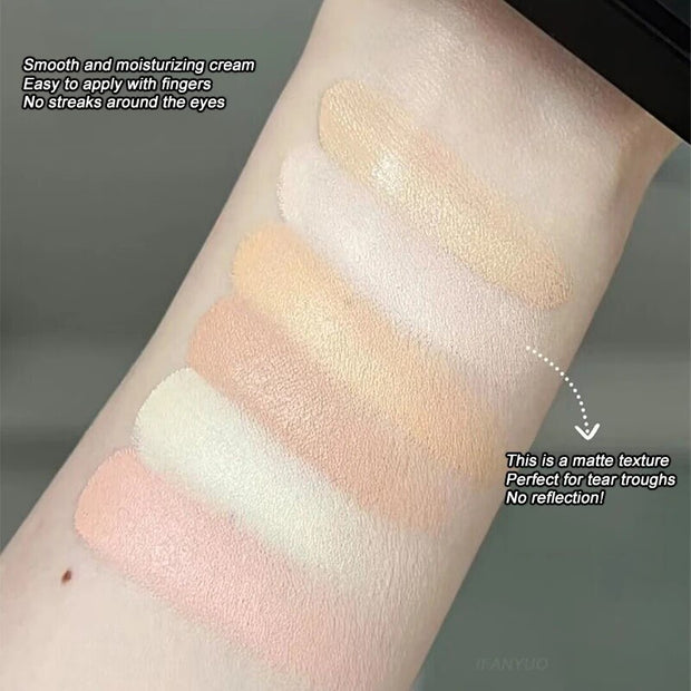 Creamy Mousse Concealer Palette Coverage Dark Eye Circles Matte Highlight Skin Tone Face Moisturizing Concealing Cream