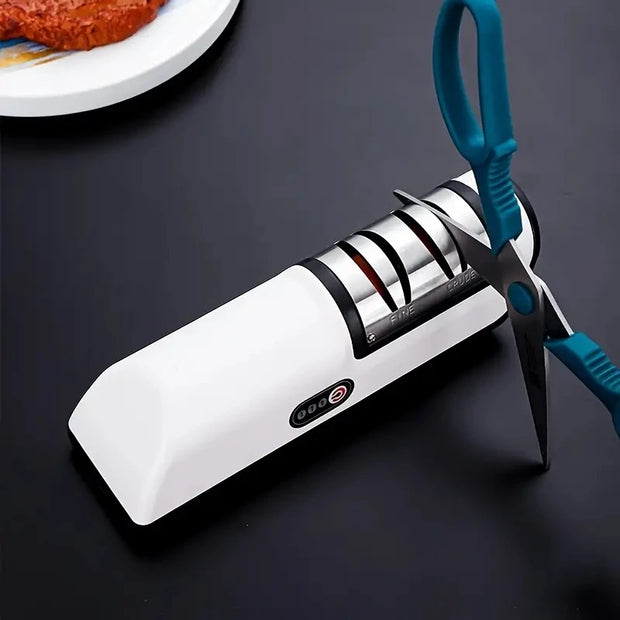 Electric Knife Sharpener Multifunctional Automatic Professional 4 Gears Kitchen Accessories