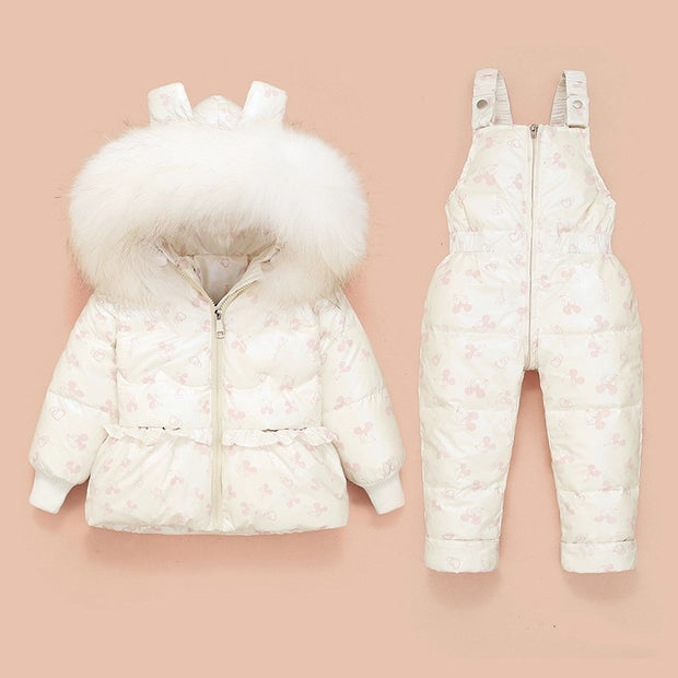 Children Coat Jacket-Jumpsuit Kids Toddler Girl Boy Clothes 2pcs Winter Outfit Suit Warm Baby Overalls Clothing Sets