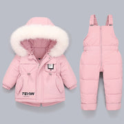 Children Coat Jacket-Jumpsuit Kids Toddler Girl Boy Clothes 2pcs Winter Outfit Suit Warm Baby Overalls Clothing Sets