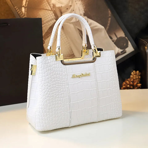 Luxury Bags for Women Crocodile Patent Leather Large Capacity Brand Designer Handbag