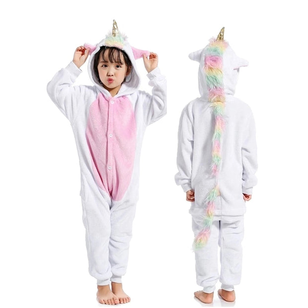 Children Unicorn Pajamas Boy and Girl Cartoon Animal Pajama Sleepwear Hoodie