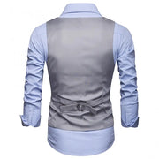 Men's Classic Formal Business Solid Color Suit Vest Single Breasted Waistcoat