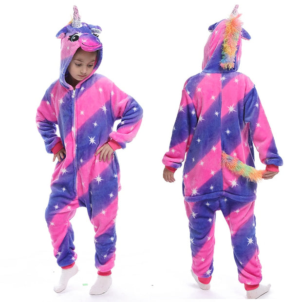 Children Unicorn Pajamas Boy and Girl Cartoon Animal Pajama Sleepwear Hoodie