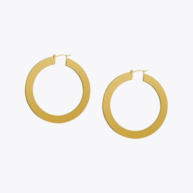 Large Hoop Earrings Matte Gold color Stainless Steel Circle for Women Jewelry