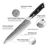 67 Layers Damascus Japanese Steel Kitchen Knives Multifunction with G10 Handle