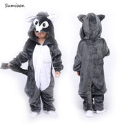 Children Unicorn Pajamas Boy and Girl Cartoon Animal Pajama Sleepwear Hoodie